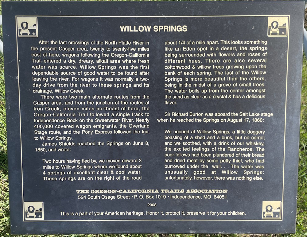 Willow Springs Marker